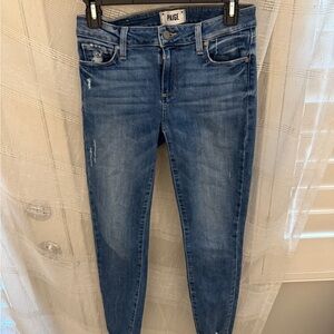 PAIGE Blue Skinny Jeans with Modern Tapered Fit